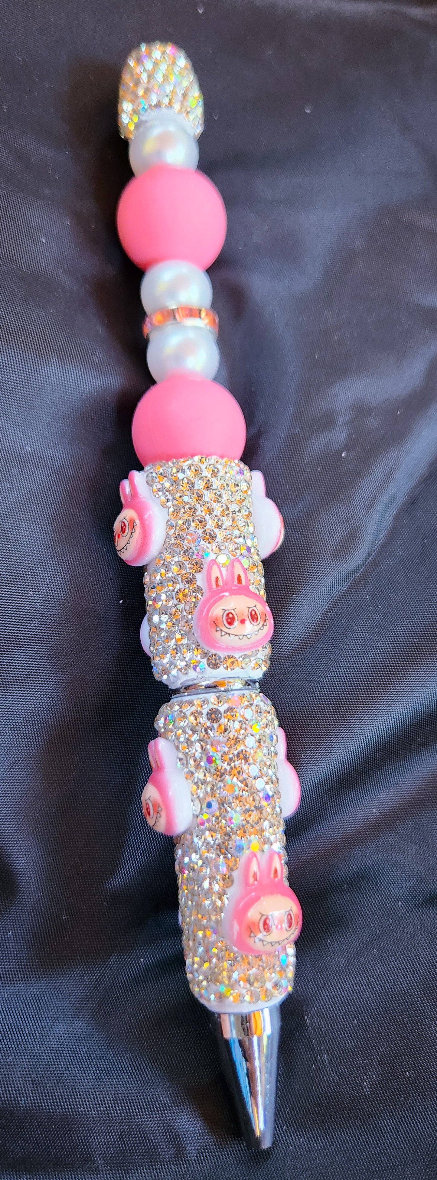Pink Labubu Beaded Ink Pen