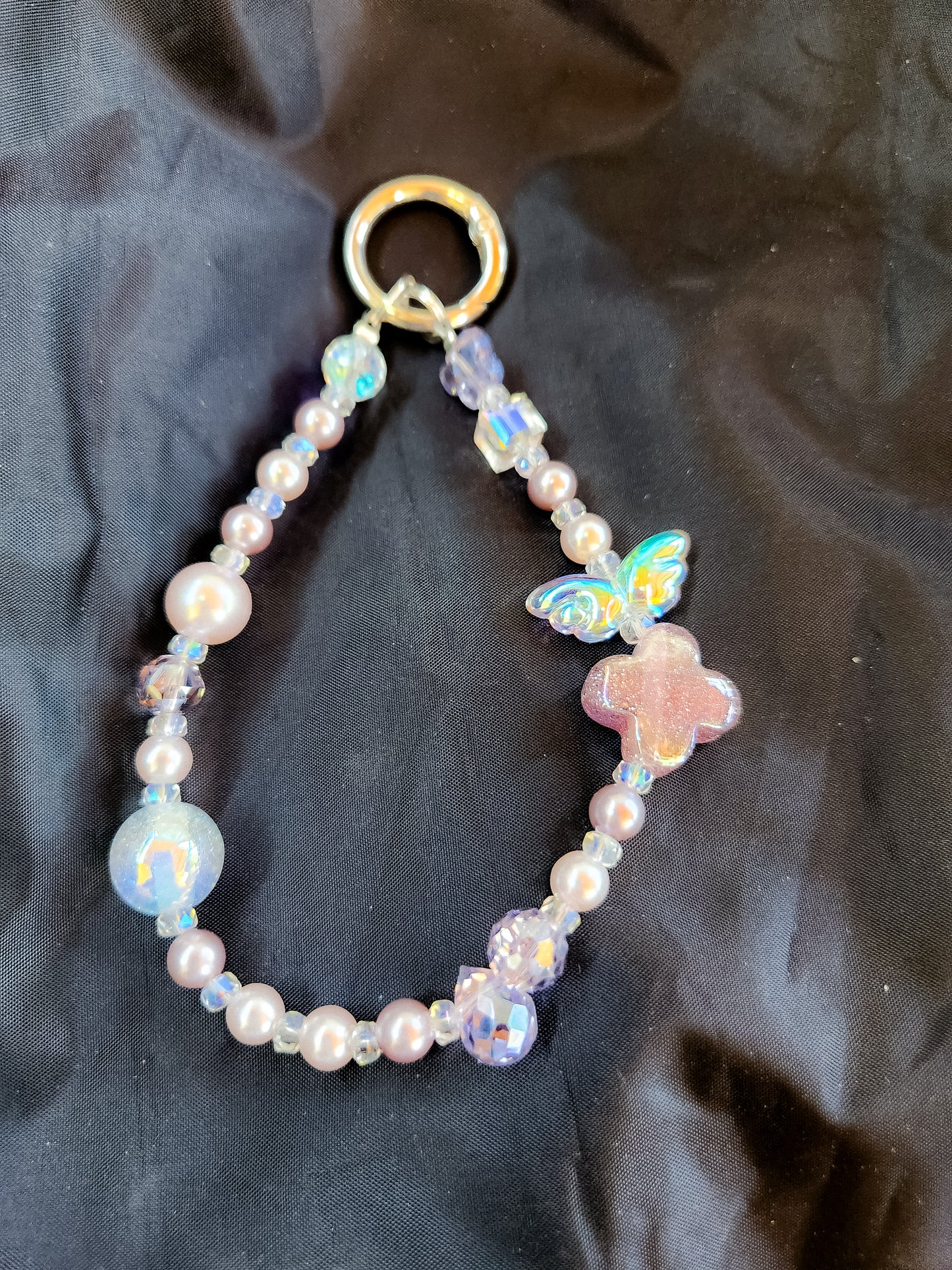 Iridescent Pearl & Pink Charm