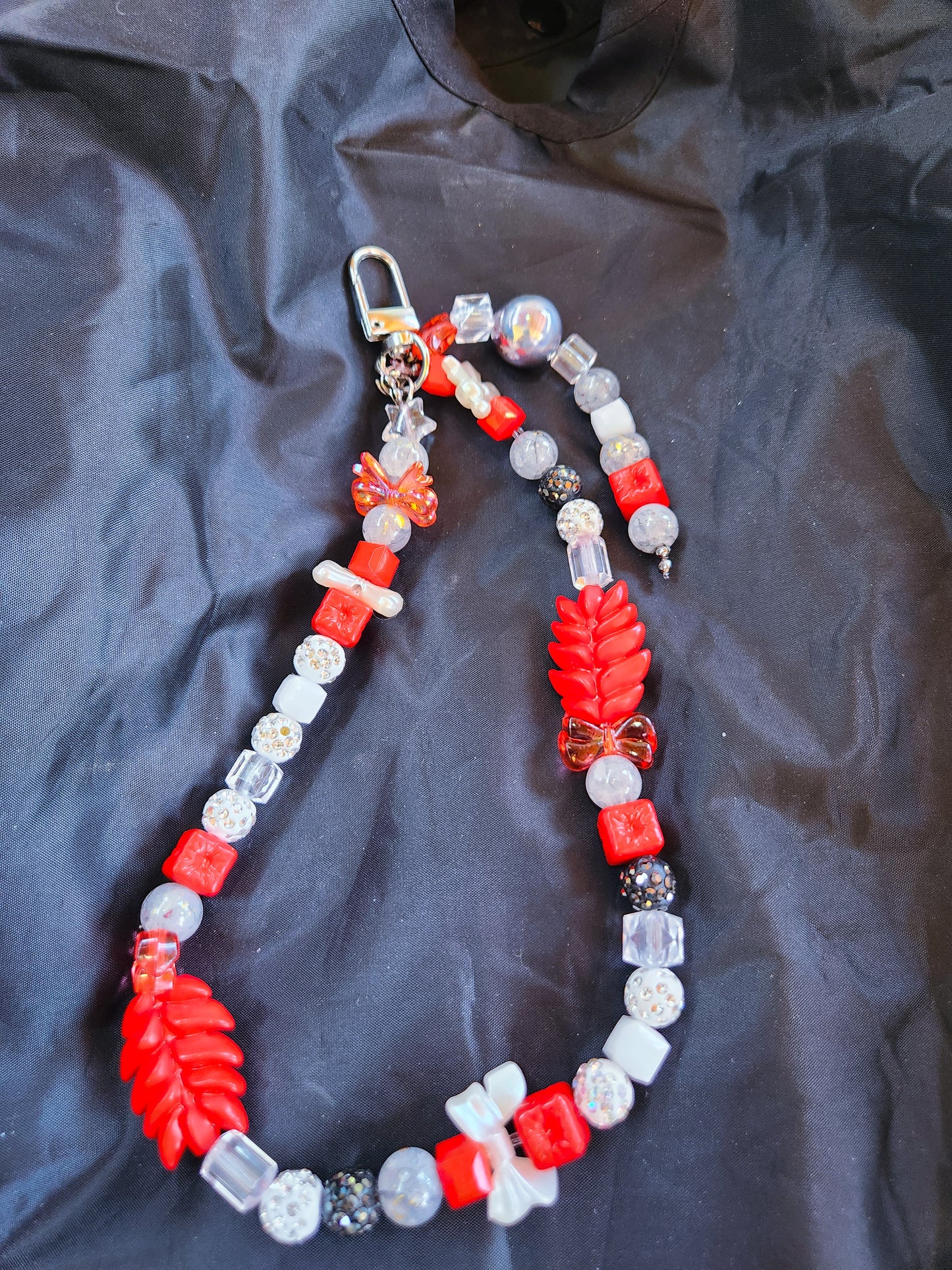 Large Red, White, & Gray Charm