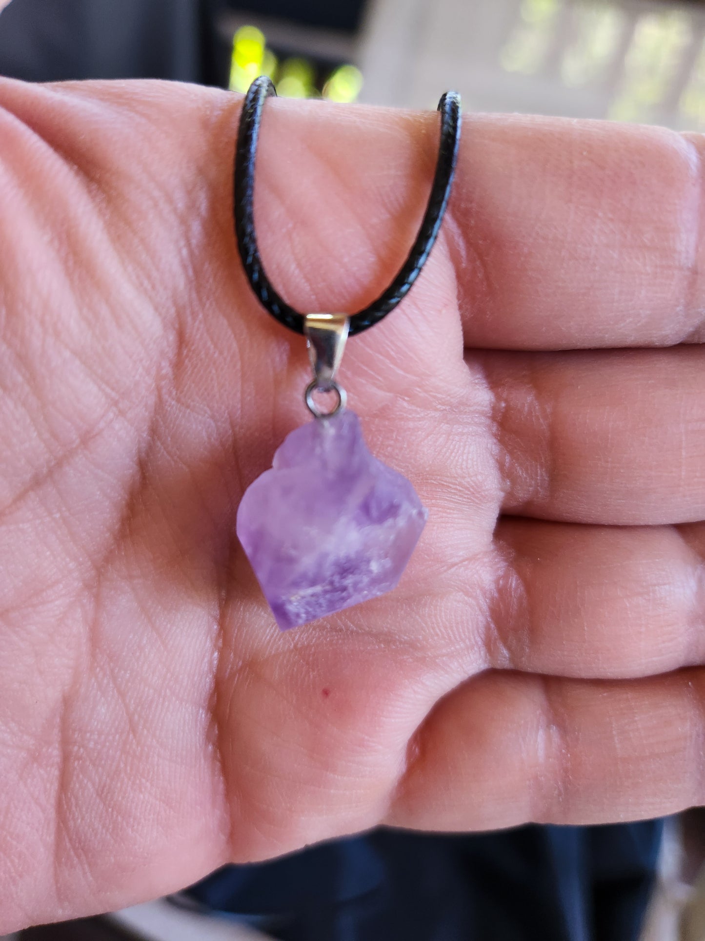 Small Raw Amethyst Pendant