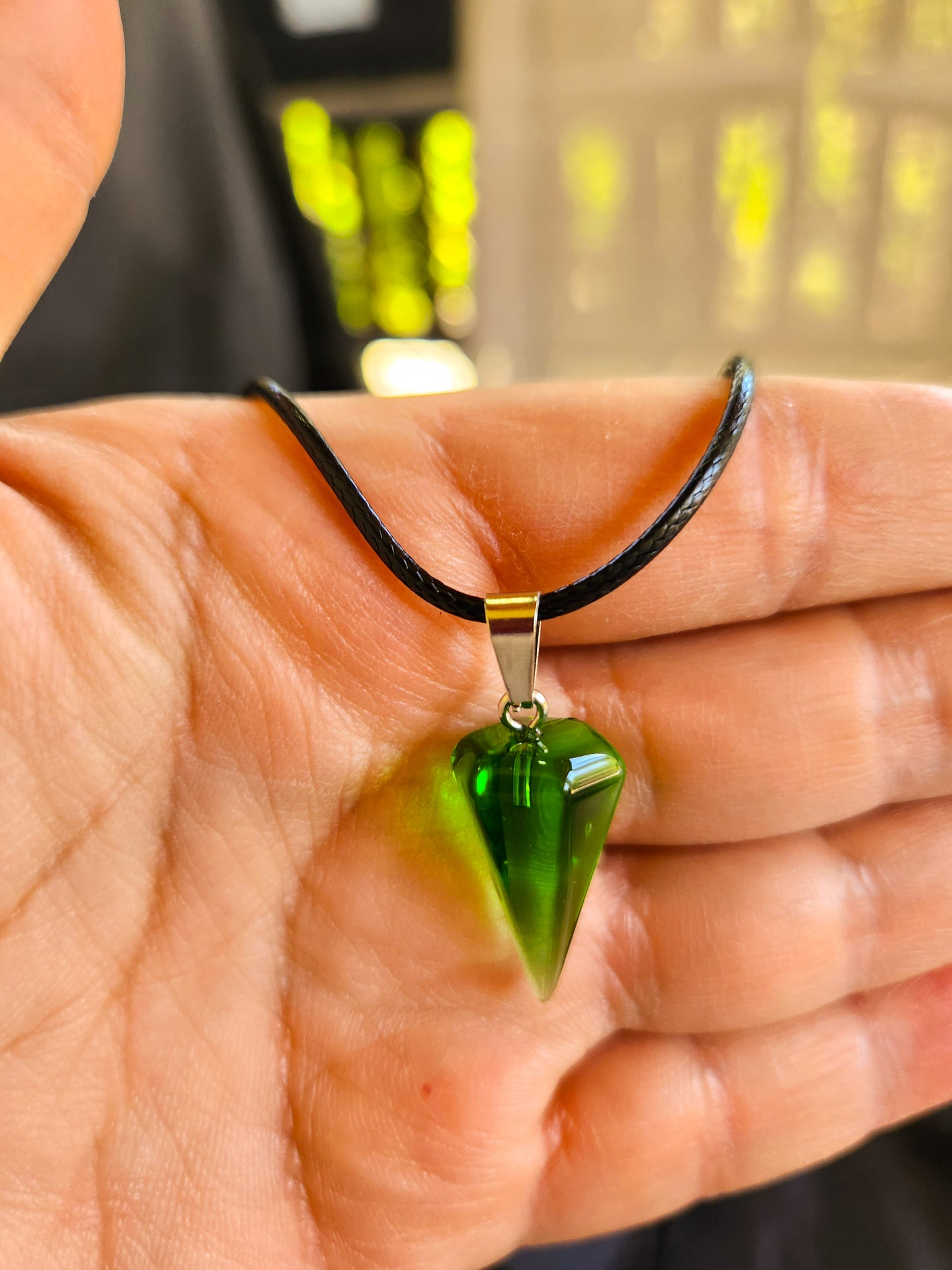 Light Green Resin Pendant