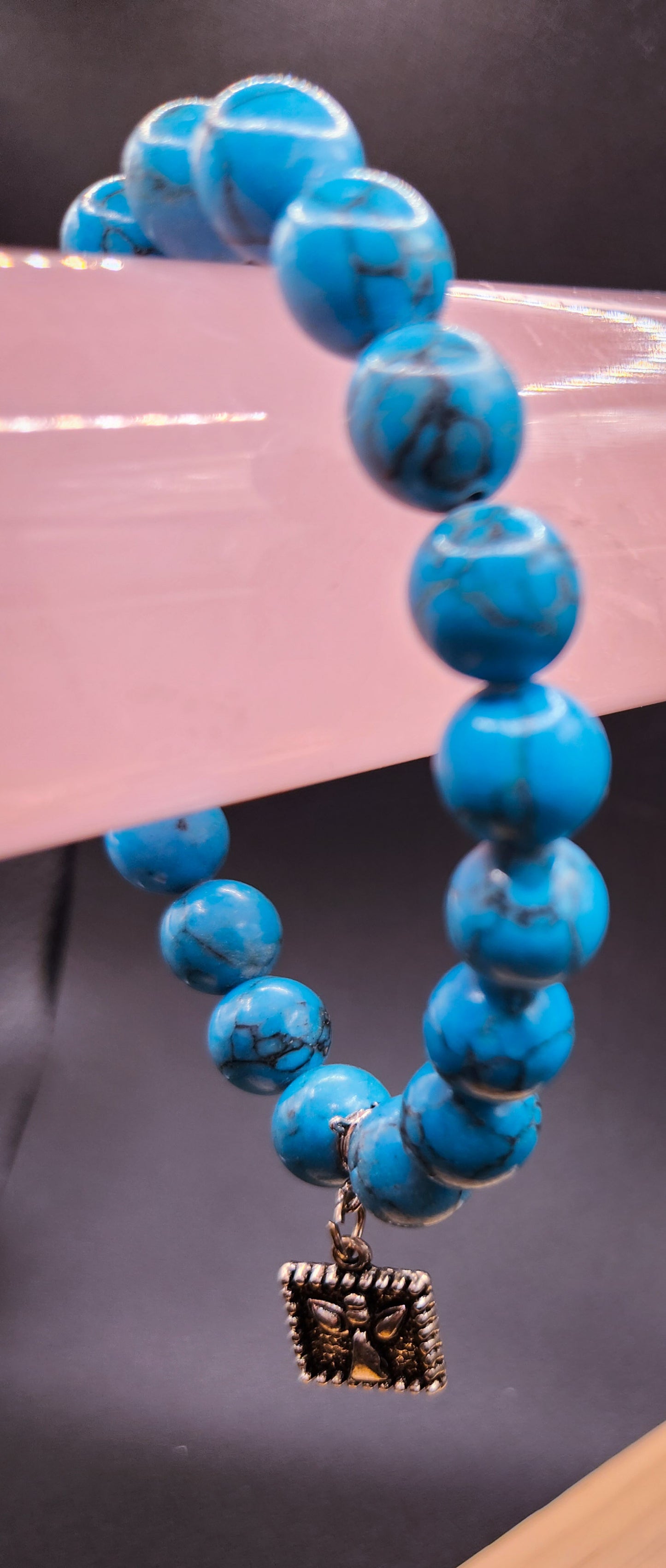 Blue Howlite Bracelet with Charm