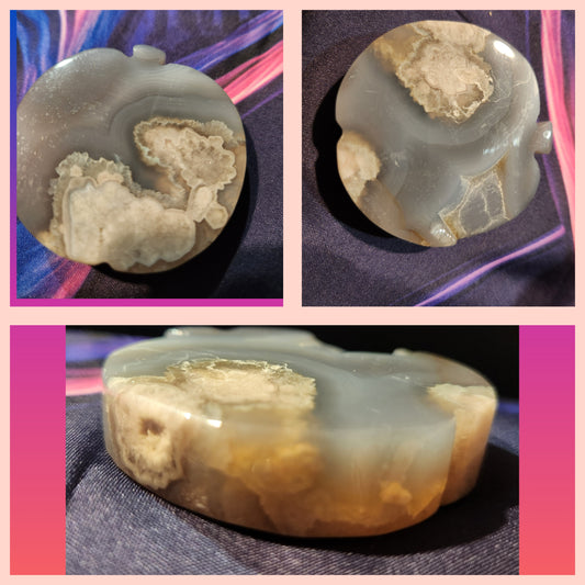 Blue Lace Agate Druzy Apple