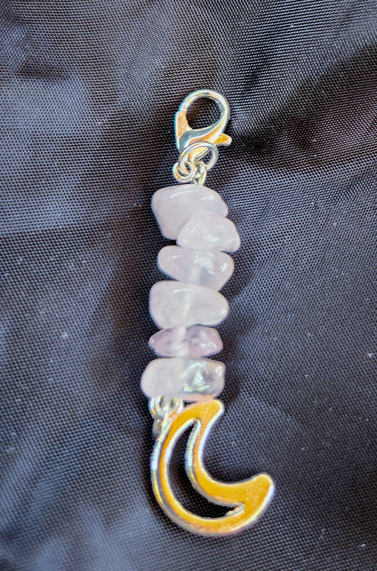Rose Quartz Bag & Keychain Charm