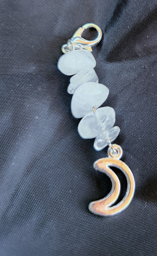 Clear Quartz Bag & Keychain Charm
