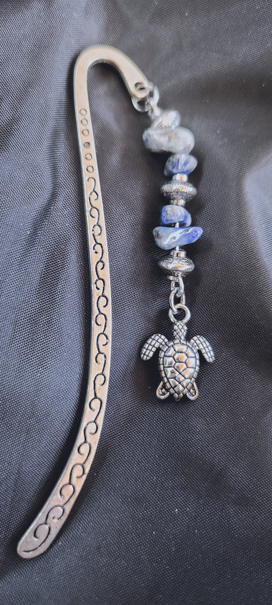 Blue Sodalite & Metal Bookmark