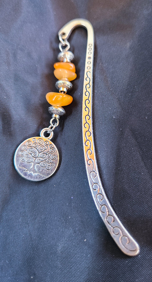 Orange Calcite Metal Bookmark