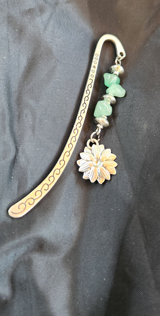 Green Fluorite & Metal Bookmark