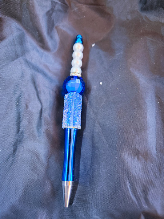 Blue Beaded Ink Pen