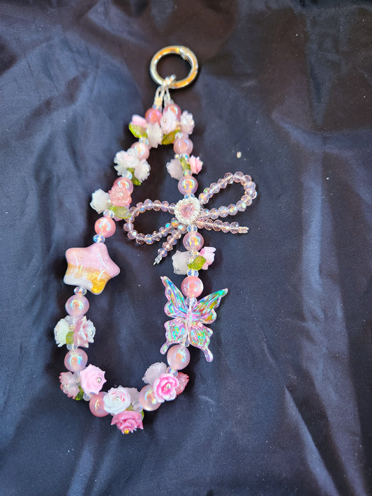 Pink Roses & Bows Charm