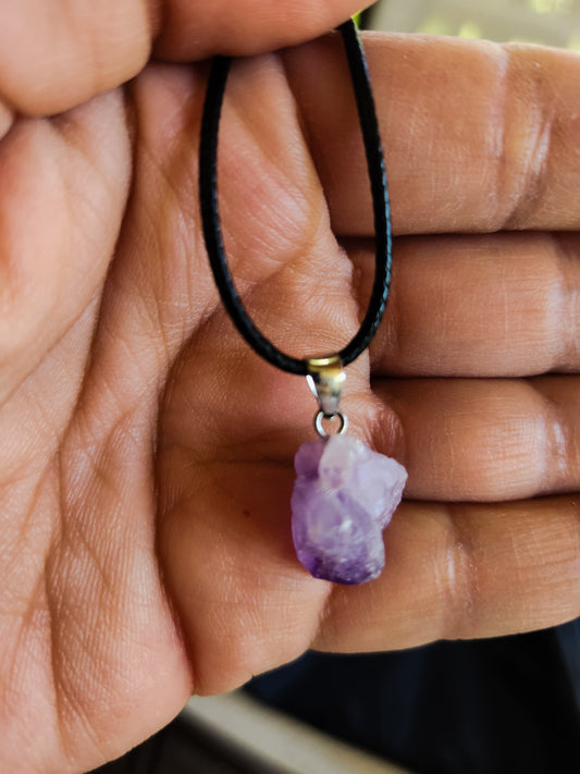 Small Raw Amethyst Pendants