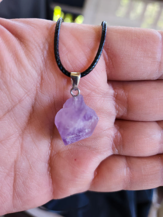 Small Raw Amethyst Pendant