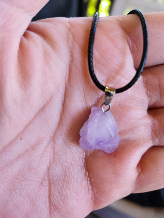 Small Raw Amethyst Pendant