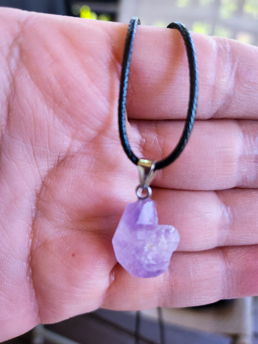 Small Raw Amethyst Pendant