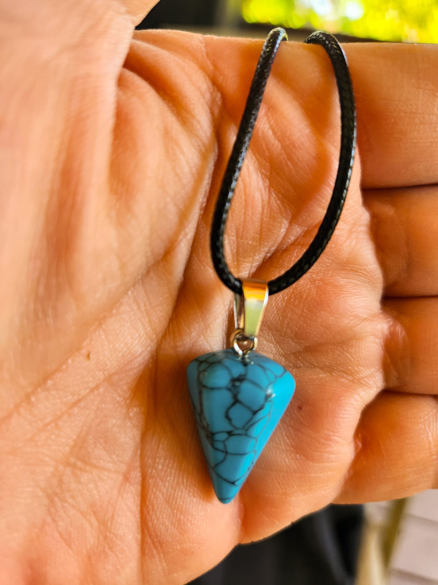 Faux Turquoise Resin Pendant