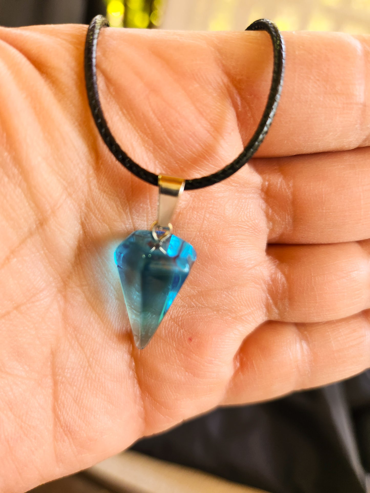 Light Blue Resin Pendant