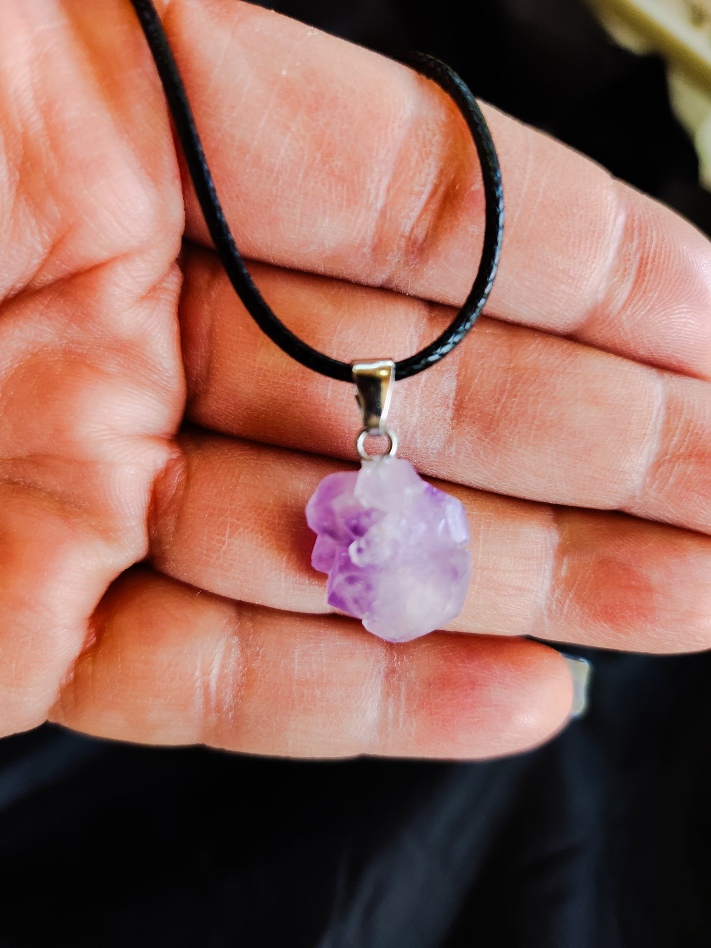 Small Raw Amethyst Pendant