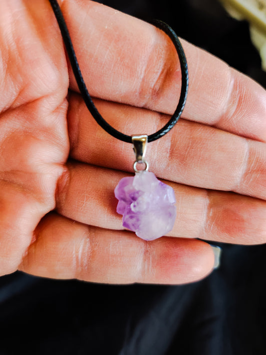 Small Raw Amethyst Pendant
