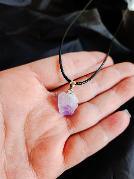 Small Raw Amethyst Pendant