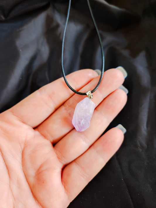 Small Raw Amethyst Pendant