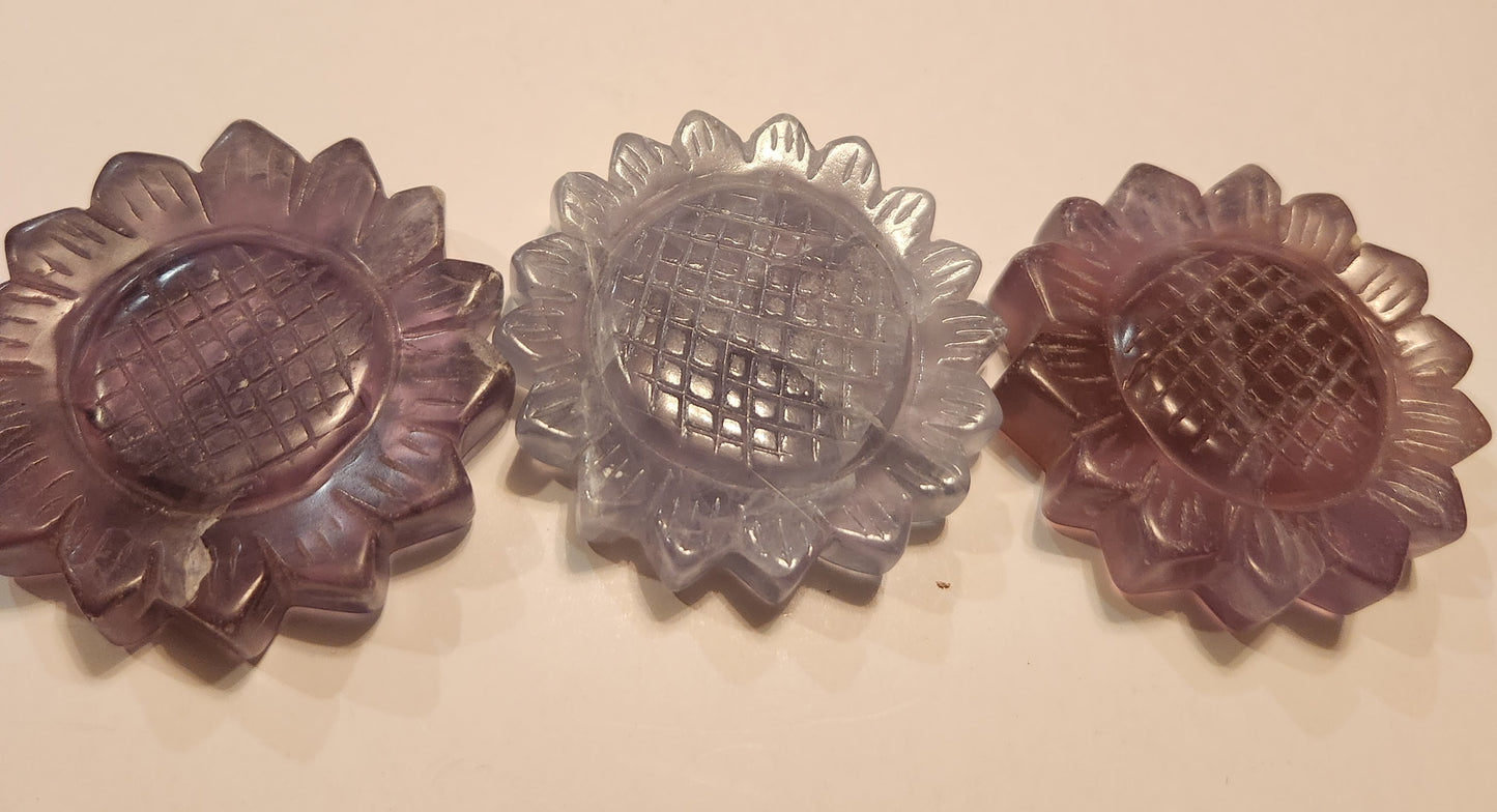 3 Purple Fluorite Dasies