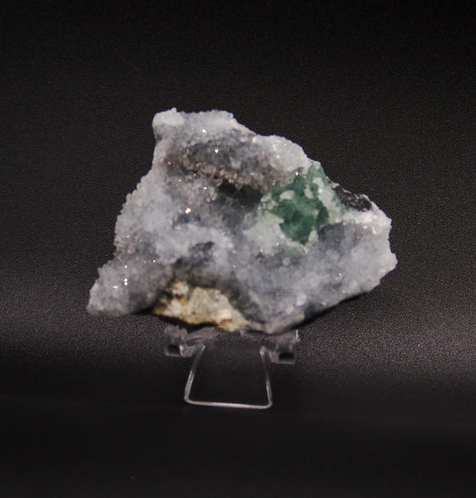 Fluorite & Druzy Sugar Quartz Specimen