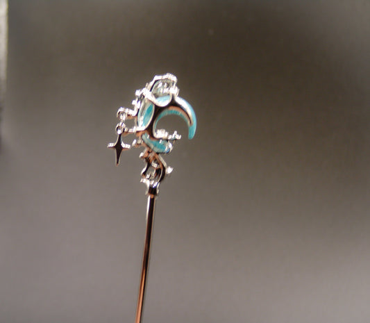 Sliver & Opalite Moon Hair Stick🌙