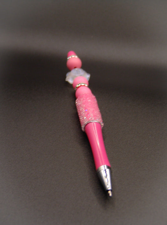 Pink Beaded & Sparkle Pen