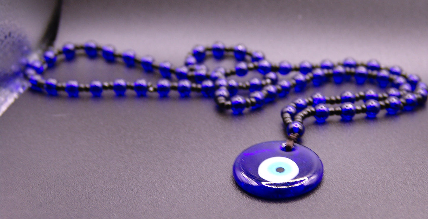 Indigo Blue Glass Evil Eye Pendant