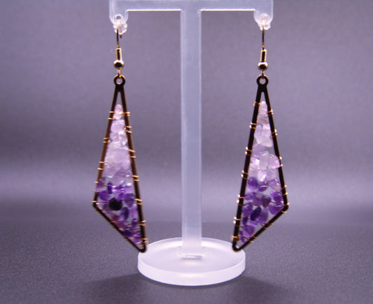 Rose Quartz & Amethyst Handmade Earings