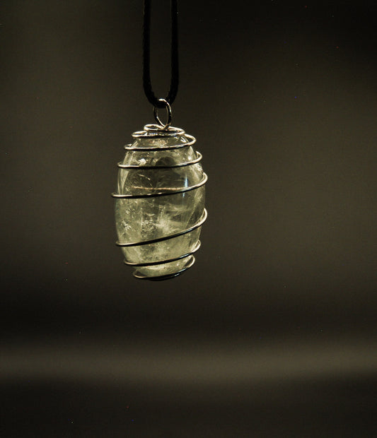 Sliver & Clear Quartz Pendant