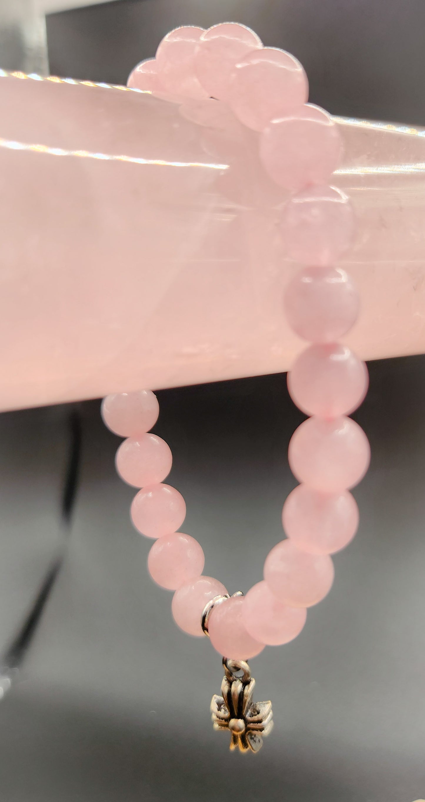 Rose Quartz Bracelet with Charm
