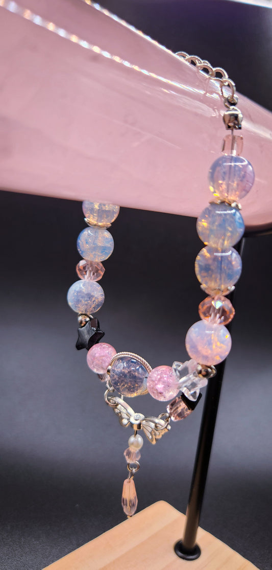 Pink & Silver Charm Bracelet